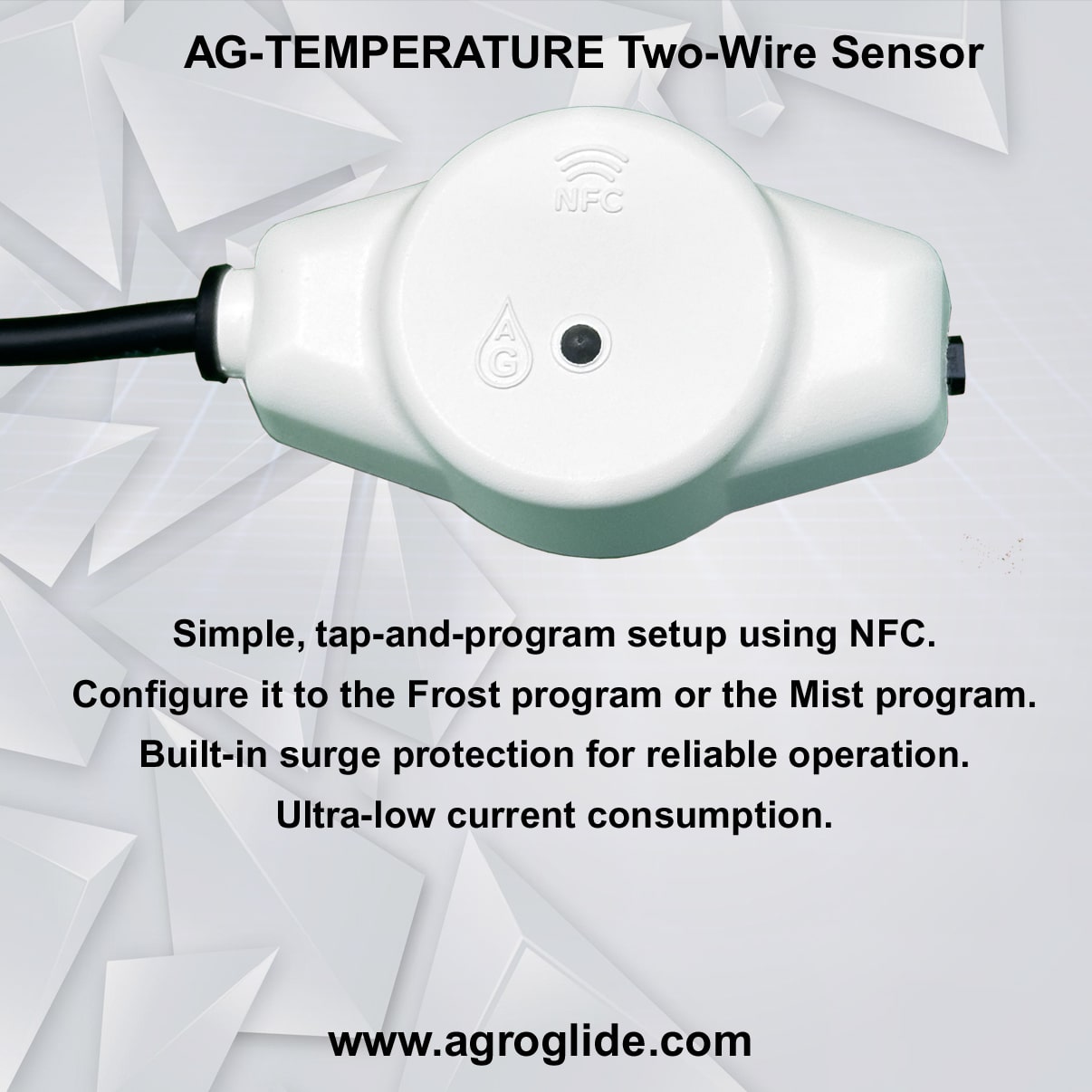 Two-wire irrigation decoder temperature sensor